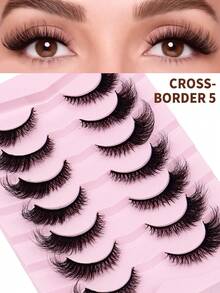 7 Pairs Of False Eyelashes, In A Cat-Eye Fox Style, With A Mixed Length Ranging From 8 To 16 Millimeters, 3D Fluffy And Soft Texture, With A Natural Appearance, Designed To Create Big Eyes And Elongated Eyelash Clusters. Suitable For Beginners And A Great Gift Item. - Cat Elf Eyelashes - View 1
