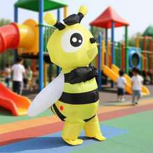 Adult Inflatable Animal Costume, Funny Halloween Party Blow Up Outfit, Suitable For Women & Men (Bee) - Multicolor - View 1
