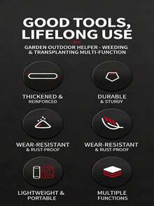 1pc New Reinforced Durable Gardening Tool - Hardened Steel Shovel Head With Non-Slip Rubber Handle - Anti-Rust Ergonomic Design - Suitable For Hard Soil Digging, Transplanting, Weeding And Lawn Repair - A - View 3