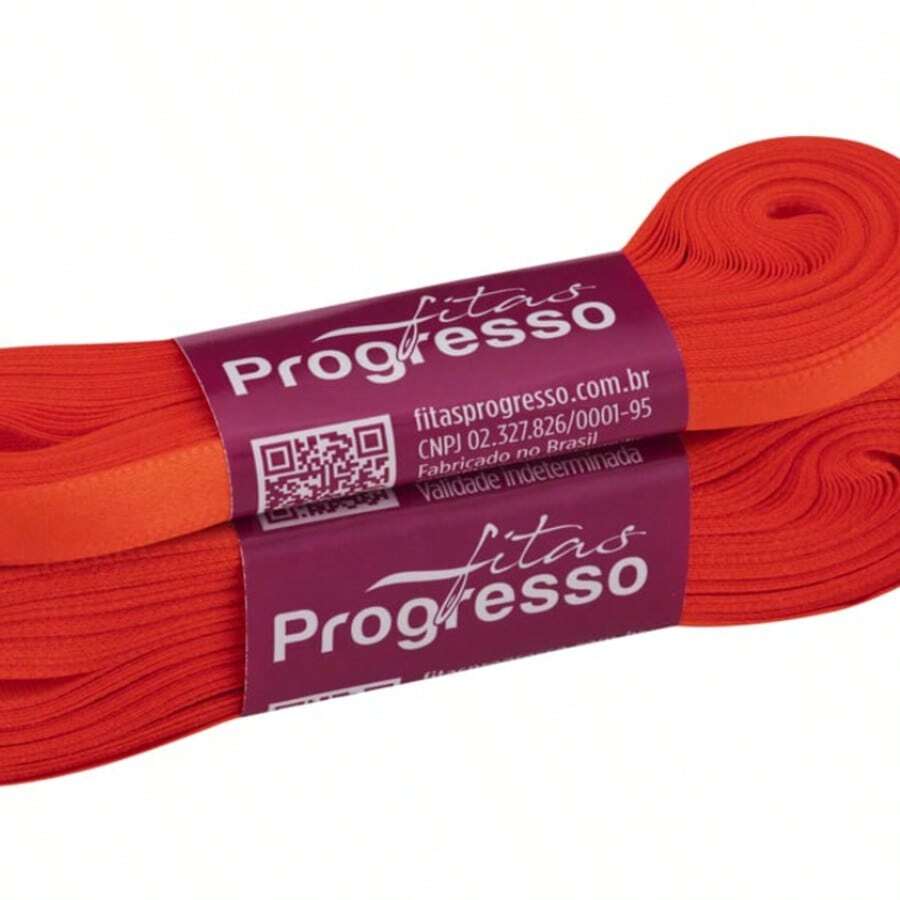 Satin Ribbon, 7mm Wide, In 10m Lengths. - CITRUS ORANGE (278) - View 1