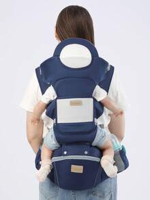 3-In-1 Baby Carrier Waist Stool, Lightweight 4-Season Ergonomic Backpack, Multifunctional Infant Carrier - Dark Blue - View 4