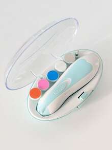 1 Set Baby Electric Nail File, Suitable For Infants & Children, 6 Grinding Heads, 4 Speed Modes, Can Be Used For Trimming Toenails And Fingernails