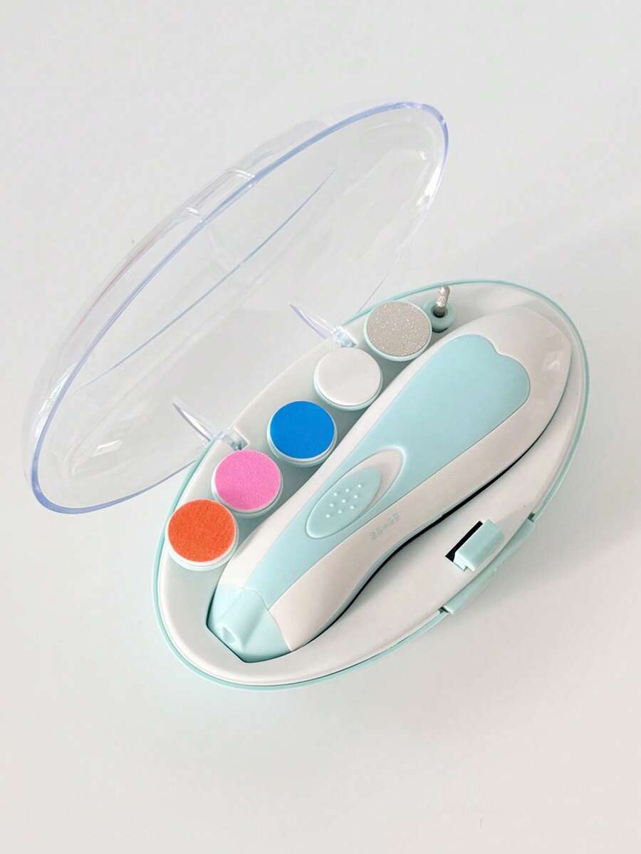 1 Set Baby Electric Nail File, Suitable For Infants & Children, 6 Grinding Heads, 4 Speed Modes, Can Be Used For Trimming Toenails And Fingernails