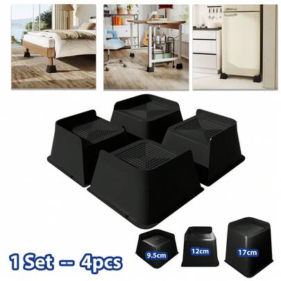 CEEDIR 4 Stück 3/4/6 Zoll Schwarz Möbelerhöher Sofafuß Möbelheber Möbeluntersetzer Möbelstützen Tischfüße