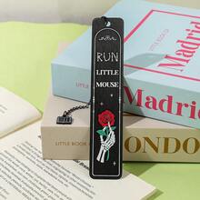 Dark Romance Bookmark Gift: Dark Romance Themed Metal Bookmark, Black Bookmark, For Book Lovers, Reading List Gift. - Square - View 4