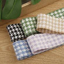 Fita xadrez bicolor com lantejoulas em padrão pied-de-poule, ideal para decoração de roupas, sapatos, chapéus, laços e acessórios de cabelo DIY. - Multicolorido - Ver 3