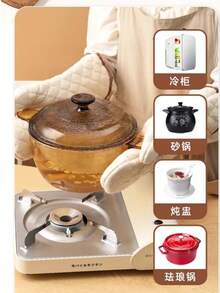 Thick Heat Resistant Cotton Gloves, Insulated Oven Mitts For Kitchen, Microwave, Baking, Cooking - White - View 6