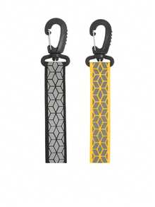 1个/2个反光钥匙扣，夜间高可见度，耐用双面织带，适合户外运动、跑步、骑行