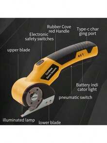 电动布料剪刀 - 轻松精准地裁剪衣物、纸板、地毯、人造革和纺织品 - 多功能手持式电动工艺工具，是汽车美容、缝纫、返校季、家居、厨房和家居装饰的理想之选。母亲节、父亲节的绝佳礼物。 - 彩色 - 查看 7