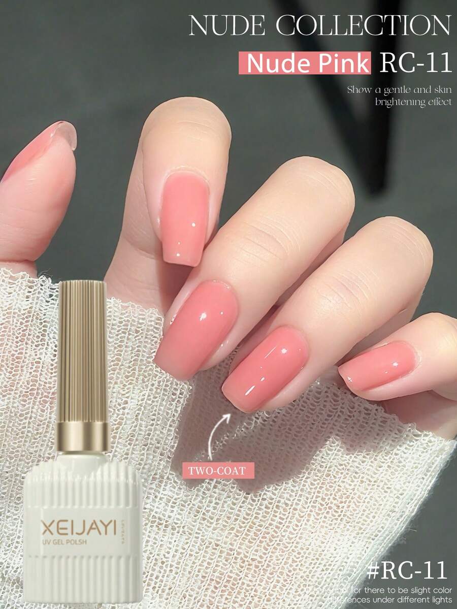 XEIJAYI 1 Chai 15ml Sơn móng tay gel màu hồng nhạt, sơn móng tay gel UV màu đặc, phù hợp cho cả thợ chuyên nghiệp và người mới bắt đầu tự làm móng.