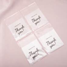 50个/100个白色塑料自粘袋，印有“谢谢”字样，适用于包装和展示珠宝、工艺品及其他礼品。 - Thankyou包裝袋 - 查看 8