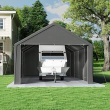 Garage Shelter/Storage Tent/UV-Protected Shelter With Roll-Up Window, Grey/White - Gray - View 6