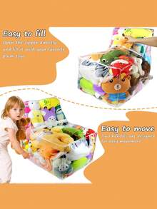 Túi đựng đồ ghế sofa dung tích lớn 23,62", Vỏ bọc ghế búp bê trong suốt & búp bê nhồi bông, Ghế đôn đựng đồ bằng nhựa PVC bền, sức chứa lớn, sắp xếp đồ đạc trong nhà (Không bao gồm đồ chơi nhồi bông) - Nhiều màu - Xem 7