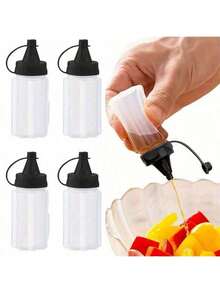 4pcs Mini Sauce And Ketchup Bottles, Mini Ketchup Bottles, Condiment Squeeze Bottles, Leak-Proof Plastic, Seasoning Bottles, Plastic Portable Containers Suitable For Salad Dressing, Condiments, Honey, Economical Product, Office Lunch Box, Picnic Oil, Lunch Box, Back To School, Perfect Lunch Box, Picnic, Perfect Kitchen Gadgets And Apartment Essentials, Kitchen, Christmas Gift - Multicolor - View 13