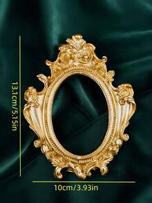 1件复古欧式风格框画，金色树脂迷你欧式复古浮雕照片展示架，适合情人节、家居装饰、天使椭圆形小相框、北欧ins风装饰、摄影道具 - 多色 - 查看 8