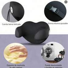 Almohada cervical para reposacabezas de coche, almohada ergonómica en forma de U con espuma viscoelástica, la solución definitiva para dormir durante viajes largos en coche. - Gris - Ver 8
