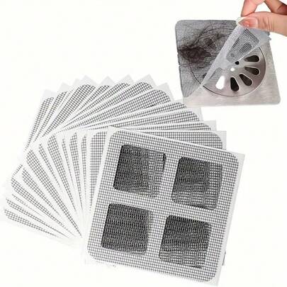 50 Pcs Shower Drain Hair Catcher Set - Anti-Clogging Drain Pipe Eye Stickers For Kitchen And Bathroom