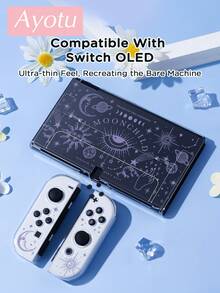Ayotu 1pc Celestial Pattern Compatible With Switch2/Switch NS/Switch OLED Console Protective Case, New Generation TPU Soft Shell, Universal Gamepad Protective Cover, Switch Controller Protective Cover, Switch Gaming Accessories, Anti-Fall, Anti-Slip, Anti-Scratch, Fashionable, Suitable For Autumn Romantic, Back To School, Valentine's Day, Christmas, Halloween Gifts - Multicolor - View 21