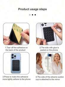 1pc Silicone Mobile Phone Suction Cup, Octobuddy, Mobile Phone Non-Slip Holder, Multi-Function Sticky Suction Cup Wall-Mounted Mobile Phone Holder, Strong Selfie And Video Holder, Mobile Phone Accessories, Compatible With Mobile Phones And Remote Controls//Decorations//Room Decor Compatible With, Android Phone, Birthday, Family, Friends Gifts Birthday Bathroom Phone Stand Sticky Stand - 彩色 - 查看 8