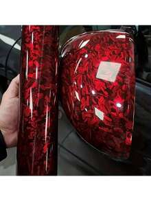 1 szt. Żywa fioletowa folia do owijania samochodów i motocykli z kutego włókna węglowego, błyszcząca, wodoodporna, odporna na zarysowania, oddychająca, dostępna w wielu kolorach: 50 cm x 150 cm (19,69 cala x 59,06 cala) – idealna do samodzielnej personalizacji - Jeden rozmiar - Zobacz 4