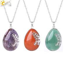 1件装水滴水晶吊坠项链，女士蝴蝶翅膀造型，天然紫水晶石英疗愈项链饰品 H152 - Necklace - 查看 2