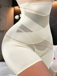 Quần định hình eo cao cho nữ, chất liệu mỏng nhẹ, ôm sát bụng, nâng mông sau sinh, thoáng khí. - Màu be - Xem 3