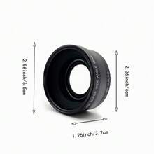 52/58mm High Definition Wide Angle Lens (With Macro Function), Compatible With Canon, Nikon, And Pentax Cameras - Black - View 3