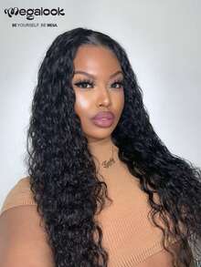 MEGALOOK 4x4 Lace Water Wave 100% Human Hair Transparent Lace Closure 8-30inch Long Wig Bob Wig Natural Color - Natural Looking Daily Use Office Ready Corpse Bride Halloween Vibes Party Style Y2K Baddie Vacation Outfits Outdoor Cosplay Campus School Holiday Christmas Part Wedding Festival Ready For Women - SNatural - View 3