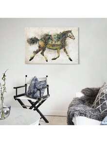 1 Piece With Frame, Wall Decoration, Forest Horse Art Poster, Modern Canvas Oil Painting Art Wall Decoration Mural, Canvas Oil Painting Wall Art Poster, Home Decoration, Holiday Gift, Suitable For Bedrooms, Living Rooms, Bathrooms, Dining Rooms, Classrooms, Studies, Kitchens, Offices, Apartments, Dormitories, Hotels, Bars, Cafes, Studios, Dressing Rooms, Corridors, Galleries And Other Places To Create A Beautiful Wall Background Decoration. - 馬 - 查看 4