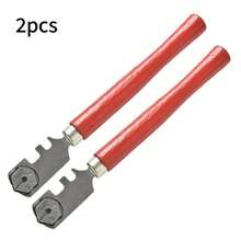 1pc/2pcs 6-Wheel Glass Cutter, Handheld Multi-Function 6-Wheel Glass Cutter Head, Tile Glass Mirror Cutting Tool, Manual Operation Without Electricity, Precise Cutting, DIY Glass Tool, Decoration Tool - Red - View 4