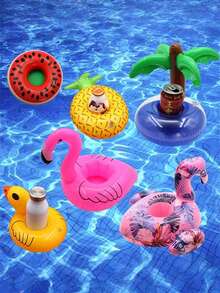 1pc/5pcs/10pcs Inflatable Cup Holder, Cup Coaster, Water Floating Drink Holder, Inflatable Drink Holder, Floating Inflatable Drink Coaster, Suitable For Pool Party, Outdoor Activities - Multicolor - View 3