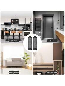 2-Pack Hanging Plastic Bag Holder Organizer - Mesh Design Grocery Bag Dispenser, Space-Saving Storage For Shopping Bags & Trash Bags In Home Kitchen - Black - View 3