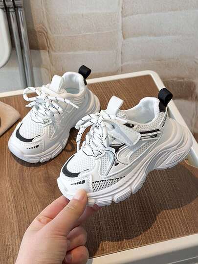 1 Pair Unisex Kids Breathable Mesh Thick Sole Anti-Kick Toddler Baby Walking Shoes, Children Soft Bottom Non-Slip Sneakers, Versatile Casual Outdoor Running Shoes, Suitable For Spring, Summer, Autumn, Winter