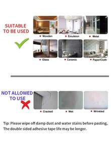 1卷透明双面纳米胶带，强力无残留粘合剂，适用于办公室、书房、手工、照片固定等用途 - 膠帶 - 查看 9