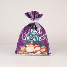 10pcs Christmas Gift Bags Set, Christmas Eve Candy Bags, Drawstring Christmas Decoration Gift Bags - Multicolor - View 8