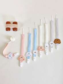 1pc Flat Cartoon Animal Baby Pacifier Clip, Teething Toy Leash, No Pacifier Included - Multicolor - View 5