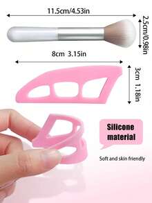 2件套眼部化妆辅助工具+眼影刷、眼影印章模板、多功能硅胶眼影工具、眼影助手、眼影工具和化妆刷、1支眼影刷、化妆工具、美容工具、新手眼影助手、眼影美容工具、适合初学者 - 彩色 - 查看 5