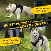 丁克大/中型犬安全背带，可调节户外犬背心式牵引绳，带手柄，适用于大型重型宠物 - 紅色 - 查看 9