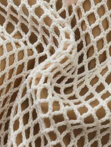 New Seashell & Starfish Princess Sexy Mesh Rope Wild Beach Vacation Style Halter Tie Strap Bikini Swimsuit For Women, Sensitive Backless Swimwear - Beige - View 5