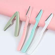 MyAoKuE-Up 1支眉形修整刀，可折叠剃刀，包含面部、眉毛、皮肤磨砂器、面部剃须工具、面部脱毛工具。便携可折叠，适合日常使用和旅行。 - 彩色 - 查看 6