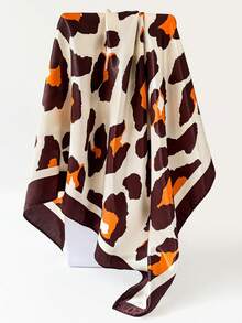 1 pieza Bufanda de mujer con estampado de leopardo, nueva bufanda cuadrada de 90 cm de seda sintética, pañuelo para el cuello primavera/verano, accesorio versátil - D9503 - Ver 11