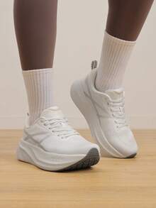 Women's Lightweight Road Running Shoes – Non-Slip Cushioned Sneakers For Gym, Workout, Walking & Tennis Arch Support & Comfort For 5K Activities - trắng - Xem 3