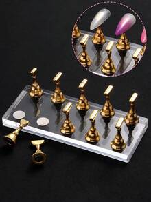 5pcs Magnetic Nail Art Display Stand, Acrylic Nail Practice Holder, Nail Salon DIY Nail Art Display Rack - Multicolor - View 5