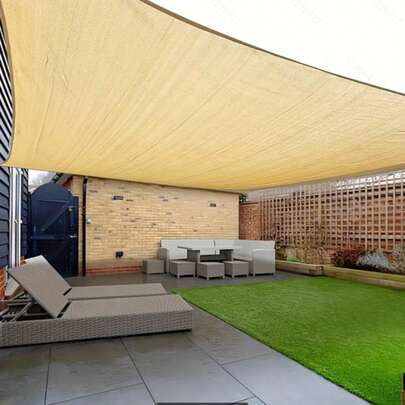 Heavy Duty Sunshade Canopy, UV-Resistant, Fade-Proof, Tear-Resistant And Anti-Rust Rectangular Awning Sunshade, Curved Edges Block Sunlight, Breathable Fabric, Outdoor Patio, Lawn, Garden