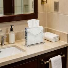 Acrylic Napkin Holder For Table, Clear Disposable Towel Dispenser For Bathroom Sink Side, Waterproof Tissue Box For Home Kitchen Restaurant Hotel - Transparent - View 7