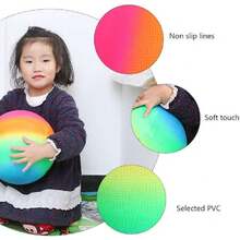 Bola Inflable Arcoíris Ecológica 8.66 Pulgadas para Juegos Al Aire Libre Playa Y Patio Juguete  De PVC para Niños Y Familia,40977427 - Multicolor - Ver 6