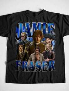 Unisex 90s Style Jamie Fraser Vintage T-Shirt, Jamie Fraser Shirt, Gift For Women And Man Unisex T-S - màu đen - Xem 1