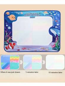 Children's Magic Water Drawing Mat, Colorful Writing & Painting Doodle Cloth With 2 Water Painting Brushes - Green - View 8
