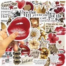 50 miếng dán hình Cô gái May mắn Vàng, Cô gái May mắn Bạc, Hình dán Cô gái Phong cách Cổ điển Cherry Y2K, Hình dán Phong cách Gothic Retro Y2K Downtown, Hình dán Graffiti phổ biến, Hình dán Phong cách Disco Cowgirl thú vị dùng cho Sổ lưu niệm, Niêm phong, Văn phòng phẩm, Thiệp, Phong bì, Đàn guitar, Nhạc cụ, Đồ trang trí Sổ lưu niệm Hình dán vui nhộn Đồ dùng Sổ lưu niệm Kindle - Nhiều màu - Xem 5