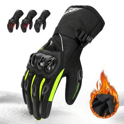 1 摩托车手套 防摔 触屏 耐磨 全指运动手套 赛车防护手套 摩托车越野骑行手套 防水反光户外骑行手套 男女通用 骑行必备装备